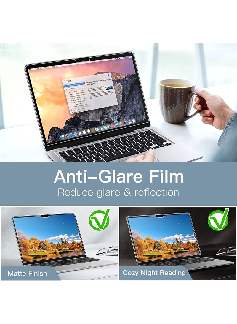 1Pack Anti Glare Matte Screen Protector for MacBook Air 13.6" with M5/M4/M3/M2 Chip (Models A3449/A3240/ A3113/A2681), Anti-Reflection & Scratch-Resistant Accessories 5H Hardness Protector for MacBook Air 13.6 Inch (Matte Clear) - Image 2